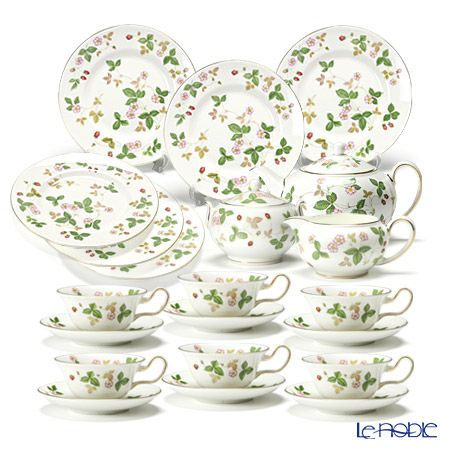 ウェッジウッド（Wedgwood） ワイルドストロベリー 23ピースセット（ピオニー・プレート 18cm）