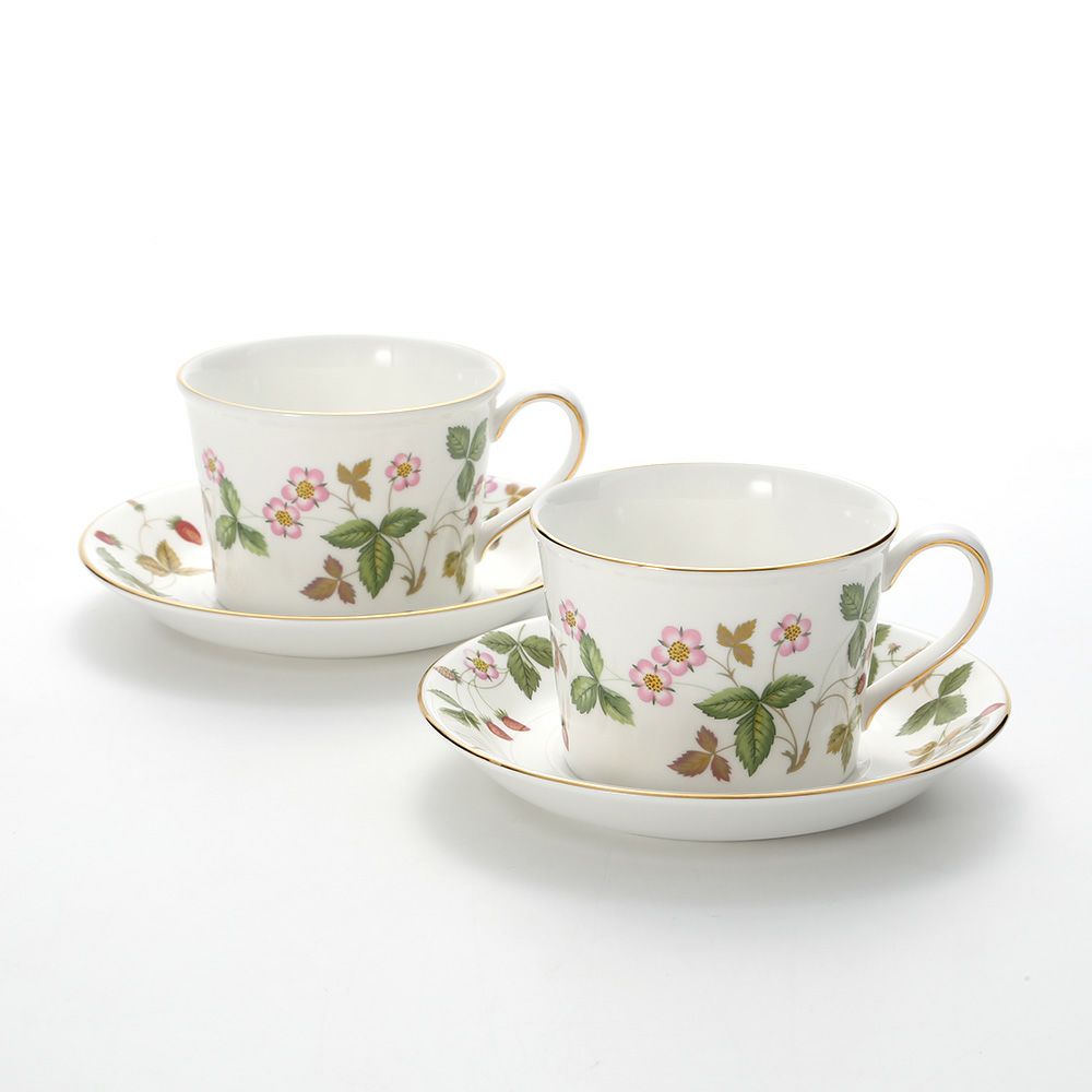 ウェッジウッド（Wedgwood） ワイルドストロベリー ティーカップ＆ソーサー（デルフィ） 200ml ペア