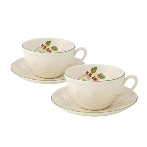 ウェッジウッド（Wedgwood） フェスティビティ ティーカップ＆ソーサー 160ml（ラズベリー） ペア 【ブランドボックス付】