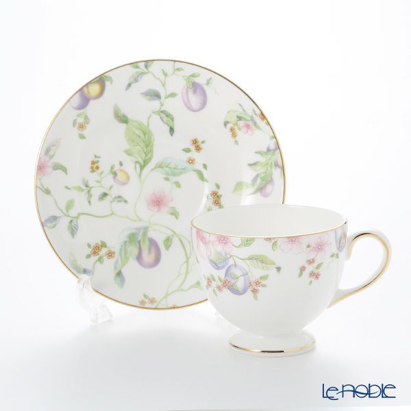 ウェッジウッド（Wedgwood） スウィートプラム ティーカップ＆ソーサー（リー）200ml ペア 【ブランドボックス付】
