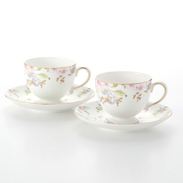 ウェッジウッド（Wedgwood） スウィートプラム ティーカップ＆ソーサー（リー）200ml ペア 【ブランドボックス付】