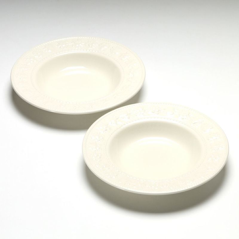 ウェッジウッド（Wedgwood） フェスティビティ スーププレート 22.5cm（アイボリー） ペア