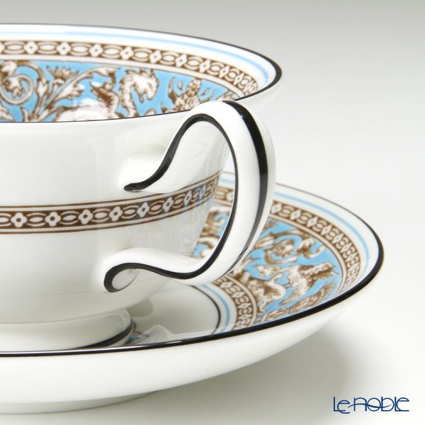 ウェッジウッド（Wedgwood） フロレンティーン ターコイズ ティーカップ＆ソーサー（ピオニー） 200ml ペア 【ブランドボックス付】