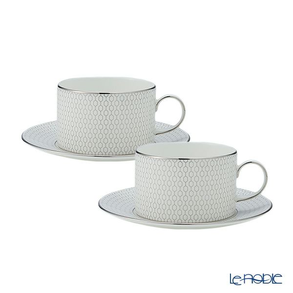 ウェッジウッド（Wedgwood） ジオ プラチナ ティーカップ＆ソーサー 250ml ペア