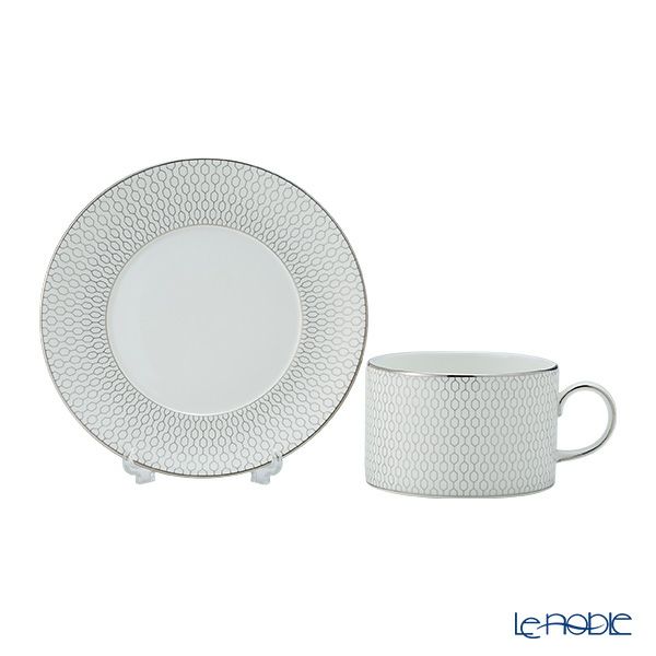 ウェッジウッド（Wedgwood） ジオ プラチナ ティーカップ＆ソーサー 250ml ペア