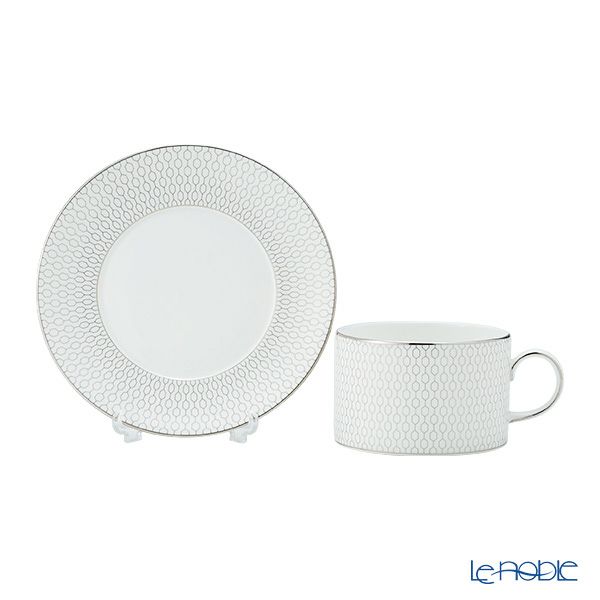 ウェッジウッド（Wedgwood） ジオ プラチナ ＆ ゴールド ティーカップ＆ソーサー 250ml ペア