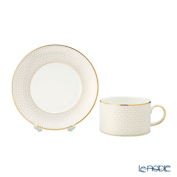 ウェッジウッド（Wedgwood） ジオ プラチナ ＆ ゴールド ティーカップ＆ソーサー 250ml ペア