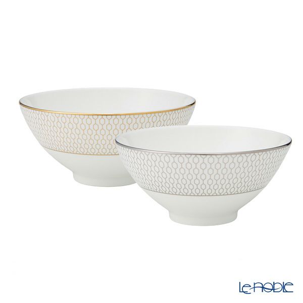 ウェッジウッド（Wedgwood） ジオ ゴールド＆プラチナ ボウル 12cm ペア