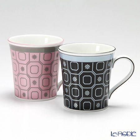 ウェッジウッド（Wedgwood） パラディオ マグ 300ml（ピンク＆ブルー） ペア