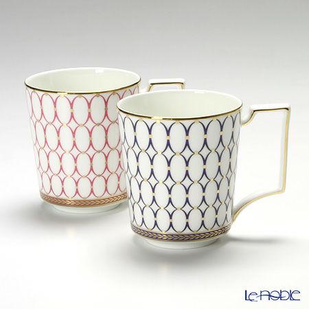 ウェッジウッド（Wedgwood） ルネッサンスゴールド マグ 300ml（ブルー＆ピンク）