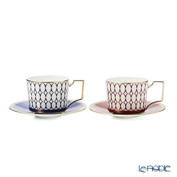 ウェッジウッド（Wedgwood） ルネッサンス ゴールド＆レッド ティーカップ＆ソーサー 250ml ペア