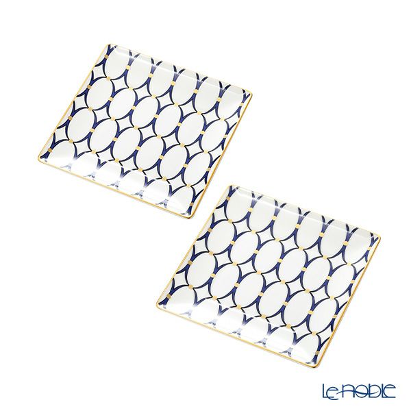 ウェッジウッド（Wedgwood） ルネッサンスゴールド スクエアトレイ／角皿 14.5cm ペア