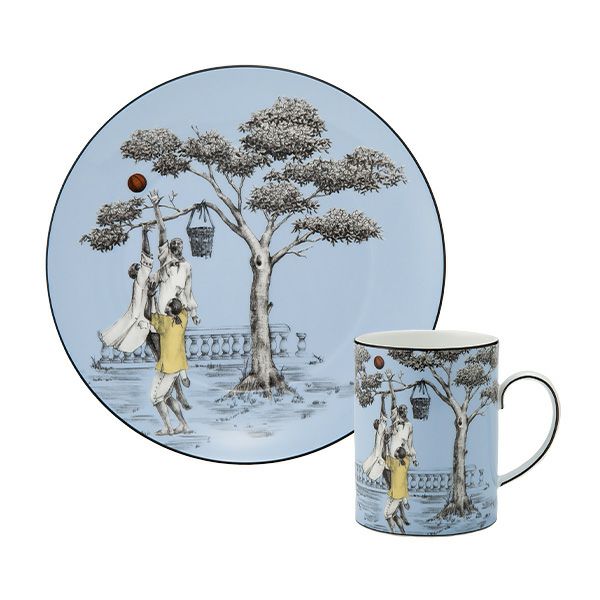 ウェッジウッド（Wedgwood） シーラ・ブリッジス プレート 20cm ＆マグカップ 2ピースセット バスケットボール