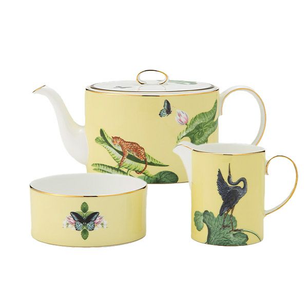 ウェッジウッド（Wedgwood） ワンダーラスト ウォーターリリー ティーポット＆シュガー＆クリーマー 3点セット