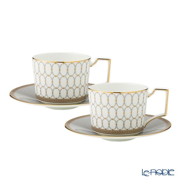 ウェッジウッド（Wedgwood） ルネッサンス グレイ（グレー） ティーカップ＆ソーサー 250ml ペア