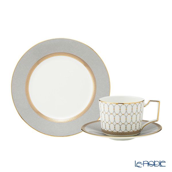 ウェッジウッド（Wedgwood） ルネッサンス グレイ（グレー） トリオセット ティー