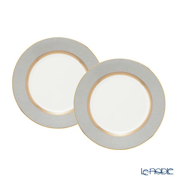 ウェッジウッド（Wedgwood） ルネッサンス グレイ（グレー） プレート 20cm ペア