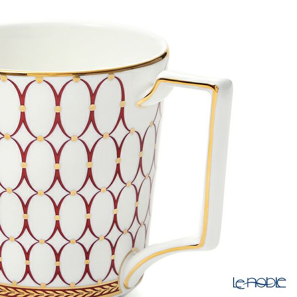 ウェッジウッド（Wedgwood） ルネッサンス グレイ（グレー）＆レッド マグカップ 300ml ペア