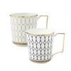 ウェッジウッド（Wedgwood） ルネッサンス グレイ（グレー）＆ゴールド（ブルー） マグカップ 300ml ペア