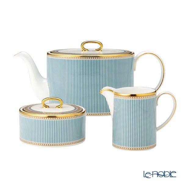 ウェッジウッド（Wedgwood） ヘリア ティーポット ＆ シュガーボックス ＆ クリーマー 3点セット