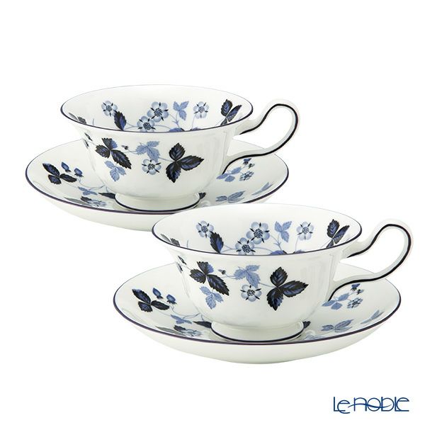 ウェッジウッド（Wedgwood） ストロベリーインクブルー ティーカップ＆ソーサー ピオニー 200ml ペア