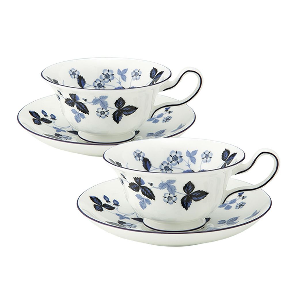 ウェッジウッド（Wedgwood） ストロベリーインクブルー ティーカップ＆ソーサー ピオニー 200ml ペア