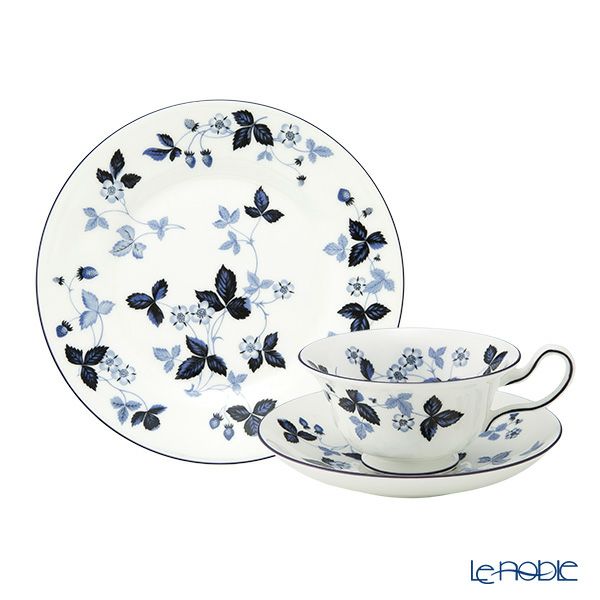 ウェッジウッド（Wedgwood） ストロベリーインクブルー トリオセット ピオニー