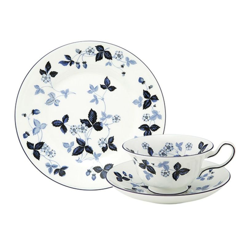 ウェッジウッド（Wedgwood） ストロベリーインクブルー トリオセット ピオニー