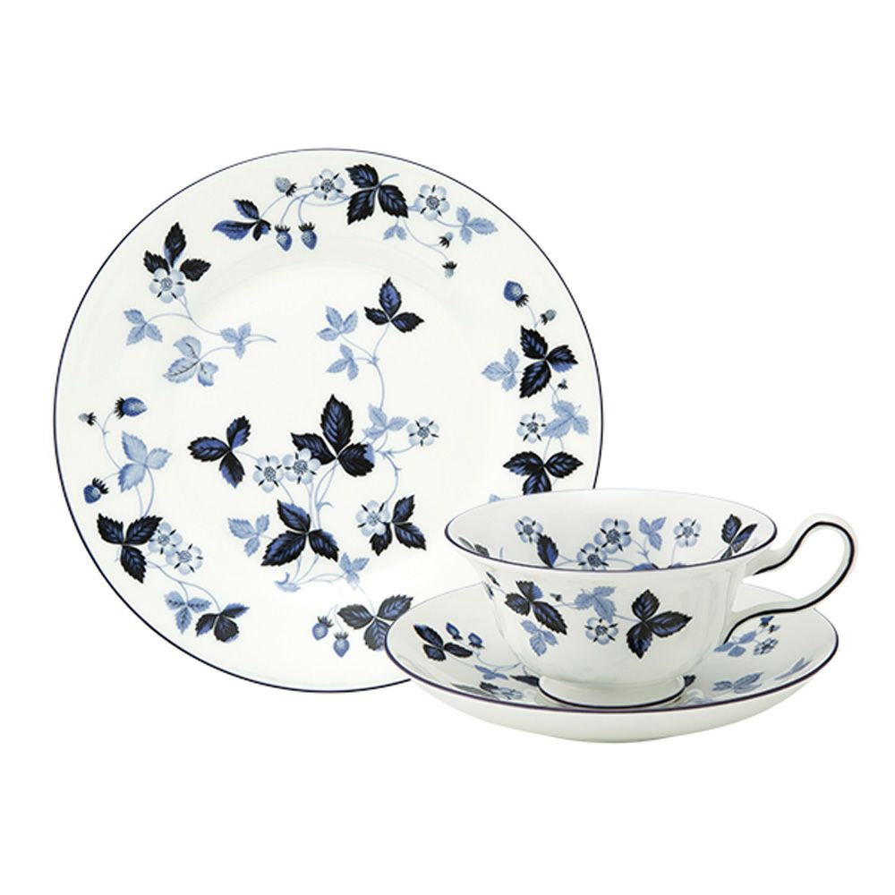 ウェッジウッド（Wedgwood） ストロベリーインクブルー トリオセット ピオニー