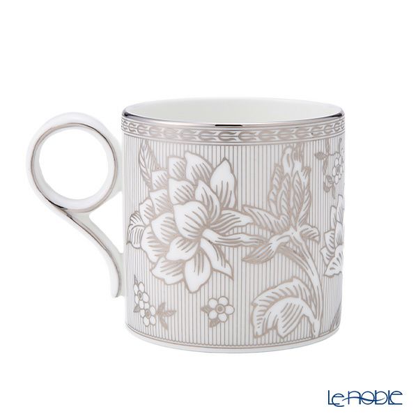 ウェッジウッド（Wedgwood） シルバートンキン マグカップ 350ml ペア ホワイト＆シルバーストライプ