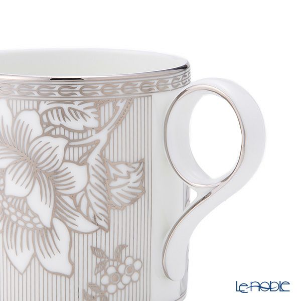 ウェッジウッド（Wedgwood） シルバートンキン マグカップ 350ml ペア ホワイト＆シルバーストライプ