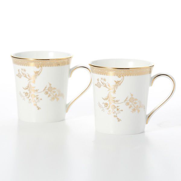 ウェッジウッド（Wedgwood） ヴェラ・ウォン ヴェラレース ゴールド マグカップ 300ml ペア