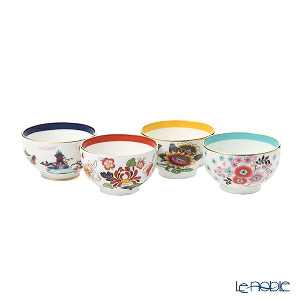 ウェッジウッド（Wedgwood）ワンダーラスト ティーボール（ボウル）／湯呑み 150ml 4個セット イエロー／レッド／グリーン／ブルー