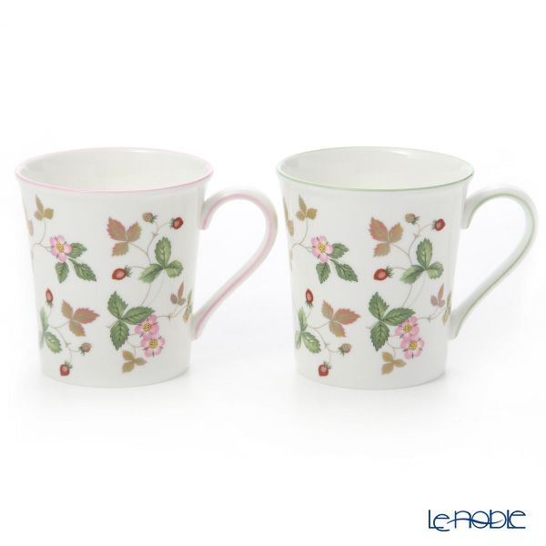 ウェッジウッド（Wedgwood） ワイルドストロベリー カジュアル マグ 300ml ペア ピンク＆グリーン