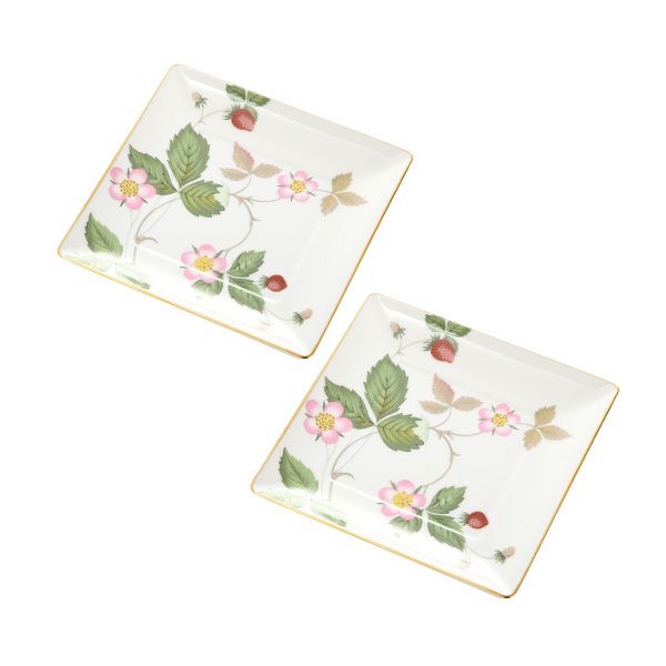 ウェッジウッド（Wedgwood） ワイルドストロベリー スクエアトレイ／角皿 14.5cm ペア