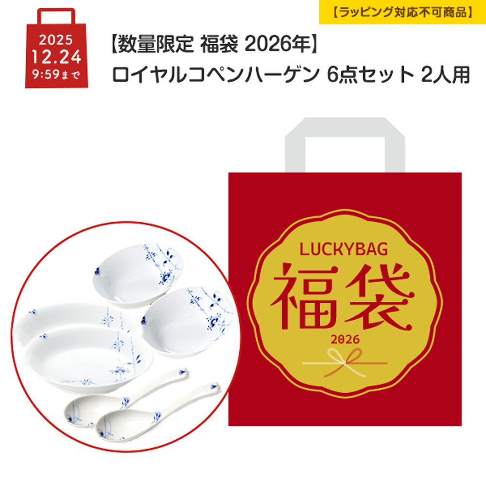 【数量限定 福袋 2026年】ロイヤルコペンハーゲン 6点セット 2人用【ラッピング不可】