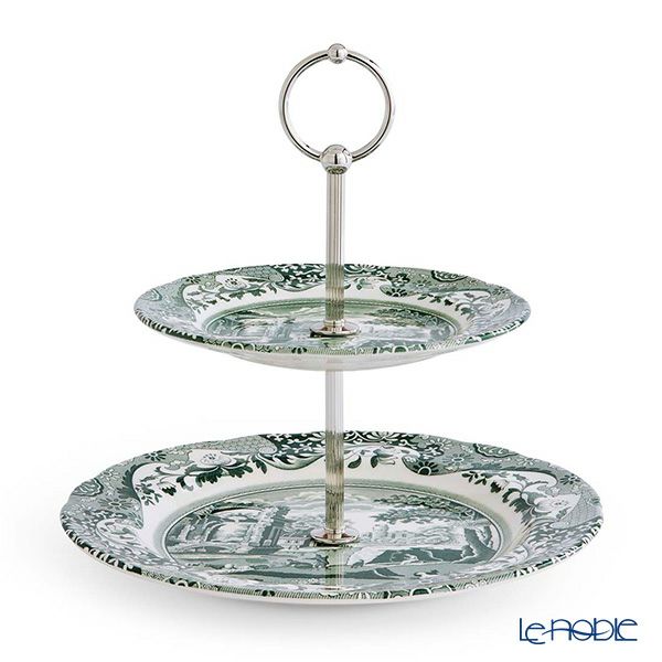 スポード グリーンイタリアン 2段ケーキスタンド 組み立て式