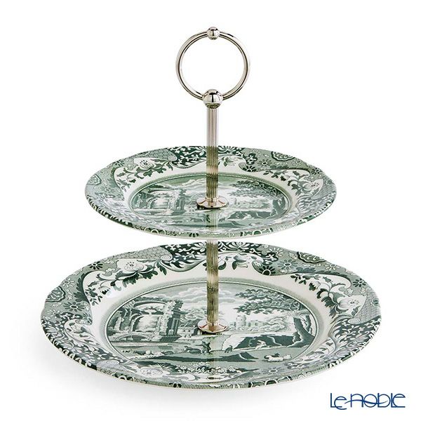 スポード グリーンイタリアン 2段ケーキスタンド 組み立て式