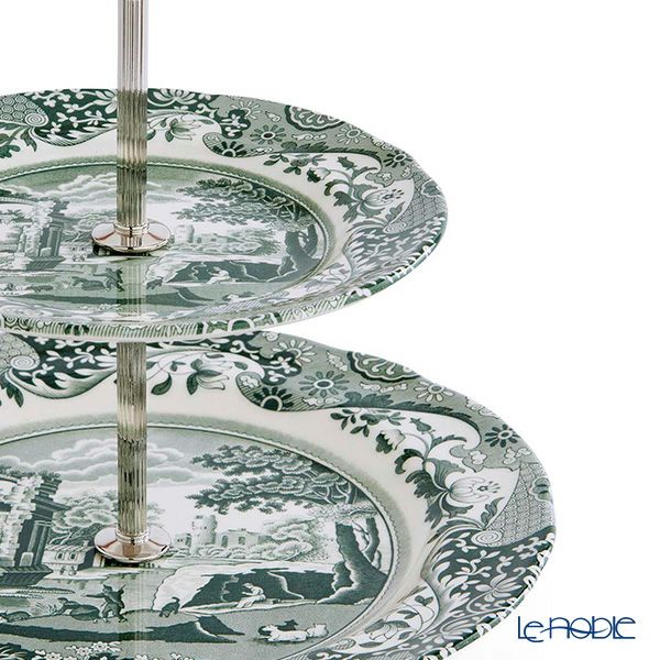 スポード グリーンイタリアン 2段ケーキスタンド 組み立て式