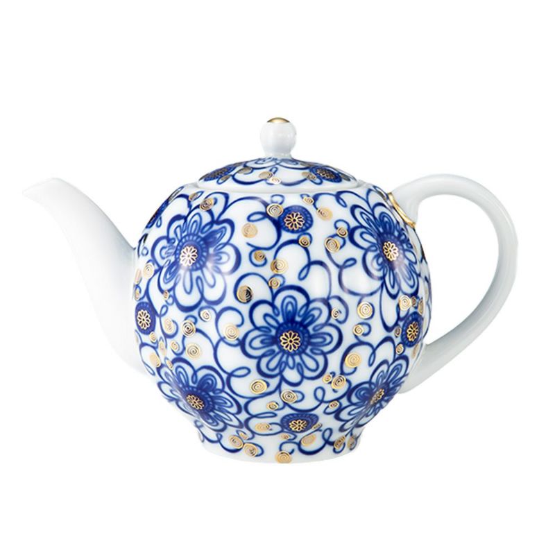 ロシア食器 インペリアル・ポーセリン ワインディングトウィッグ ティーポット 600ml