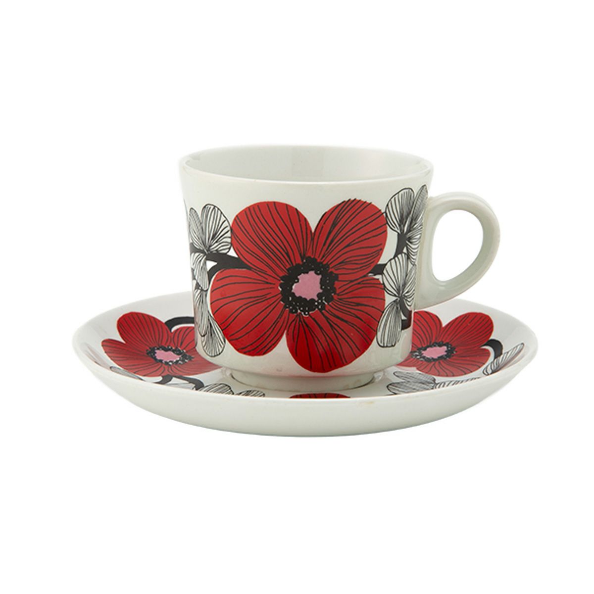 【1点限り】北欧ヴィンテージ アラビア（ARABIA） イソクッカ／Isokukka カップ＆ソーサー