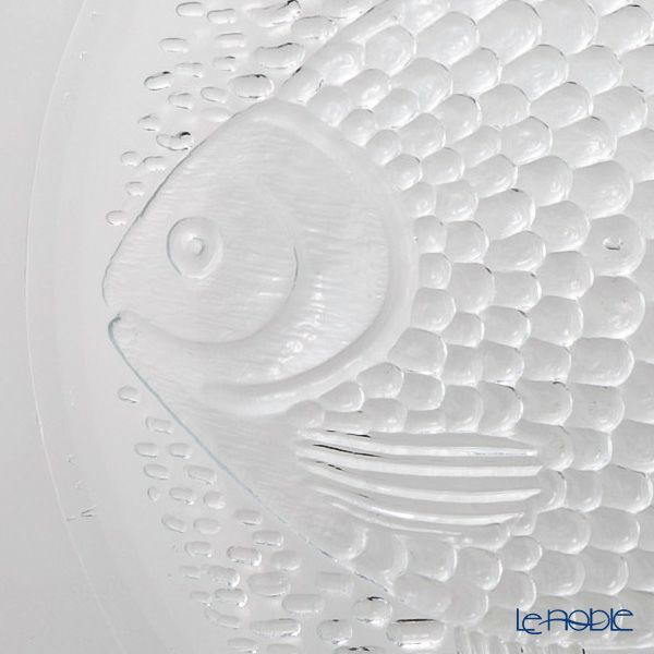 【1点限り】北欧ヴィンテージ ヌータヤルヴィ（Nuutajarvi） アハティ／フィッシュ プレート 26cm クリア