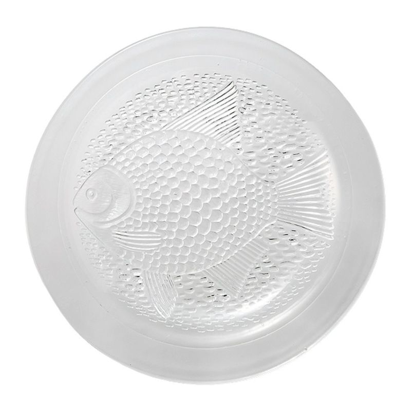 【1点限り】北欧ヴィンテージ ヌータヤルヴィ（Nuutajarvi） アハティ／フィッシュ プレート 26cm クリア