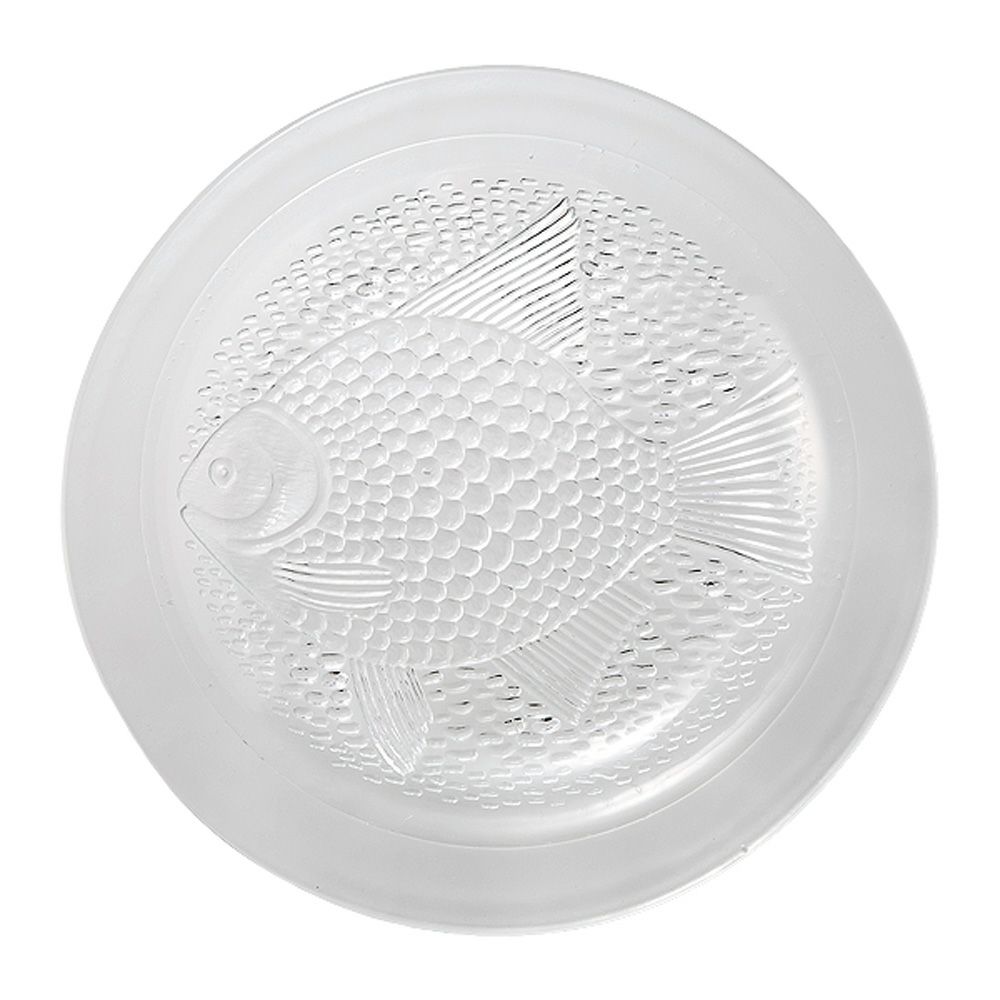 【1点限り】北欧ヴィンテージ ヌータヤルヴィ（Nuutajarvi） アハティ／フィッシュ プレート 26cm クリア