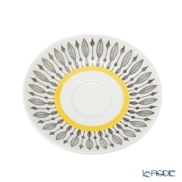 【1点限り】北欧ヴィンテージ ロールストランド（RORSTRAND）ブライトイエローリーフ コーヒーカップ＆ソーサー