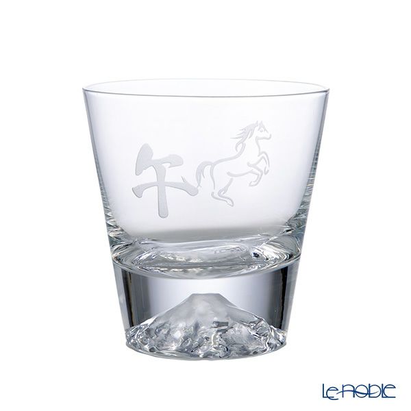 【伝統工芸】田島硝子 富士山グラス ロックグラス 270ml 干支 2026年 午（うま）風呂敷付