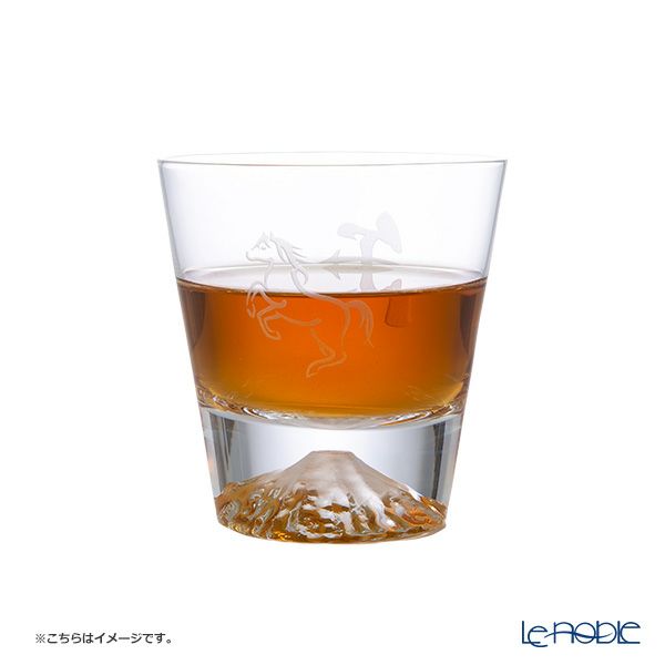 【伝統工芸】田島硝子 富士山グラス ロックグラス 270ml 干支 2026年 午（うま）風呂敷付