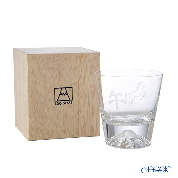 【伝統工芸】田島硝子 富士山グラス ロックグラス 270ml 干支 2026年 午（うま）風呂敷付