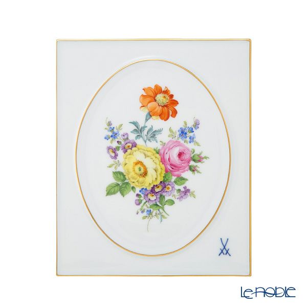 マイセン（Meissen） ベーシックフラワー（五つ花） 陶板 18×15cm ロサ・ガリカ 100110／53n32／28