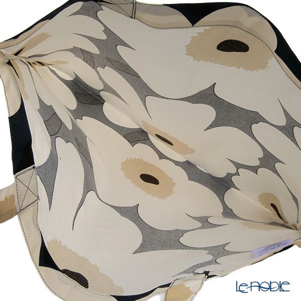 マリメッコ（marimekko） Pieni Unikko ピエニ ウニッコ ファブリックバッグ／エコバッグ／トートバッグ 43×43cm ミッドナイトブルー×クリーム 074528-518／25AW